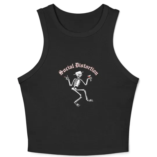 Discover Social Distortion Skull Art Crop Tank Top