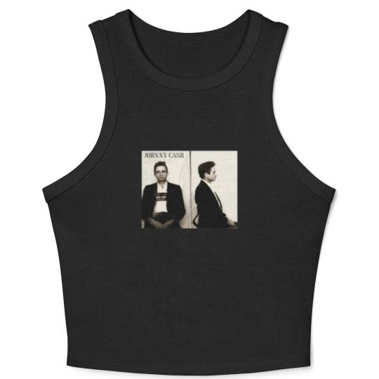 Discover Johnny Cash Mugshot Country Rock Crop Tank Top. Johnny Cash