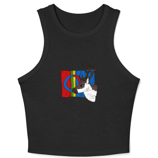 Discover sami flag and reindeer. Sámi people. Crop Tank Top
