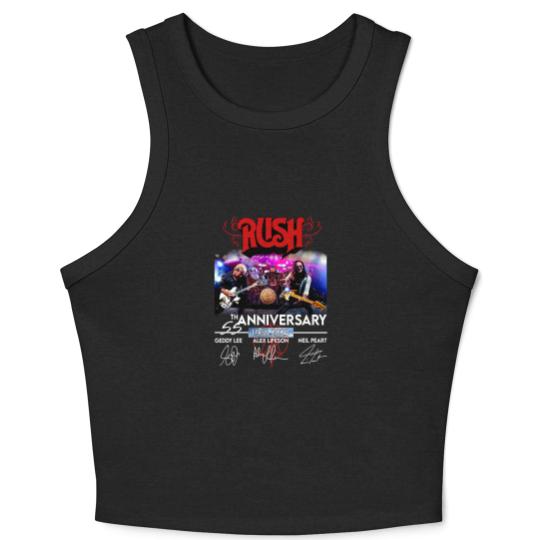 Discover 55 Years RUSH Band 1968-2023 Signatures Crop Tank Top