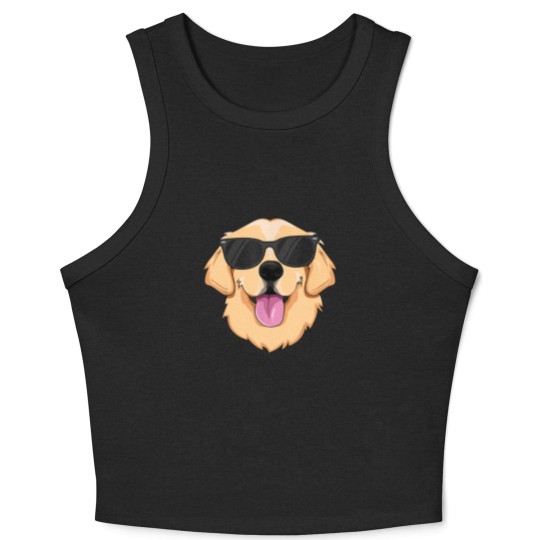 Discover Golden Retriever for Boys Girls Sunglasses Crop Tank Top Crop Tank Top