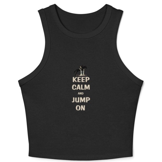 Discover Keep Calm and Jump On Horse Crop Tank Top