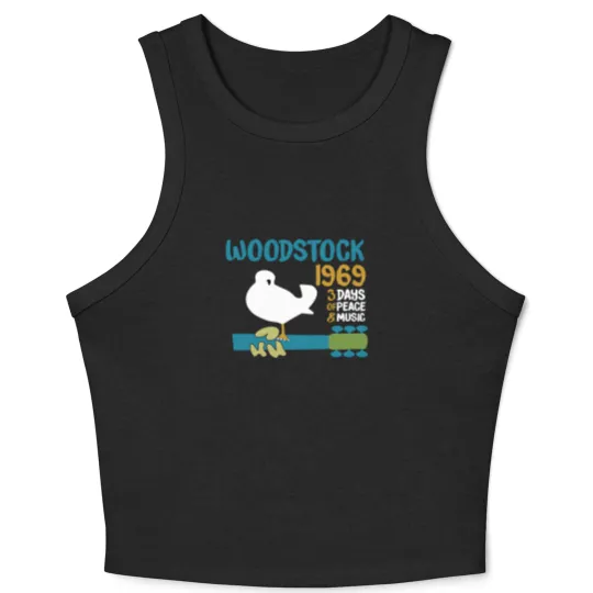 Discover woodstock 50th anniversary 1969 2020,Woodstock Crop Tank Top,Woodstock 1969 ,Peace Love Bird - Woodstock - Crop Tank Top