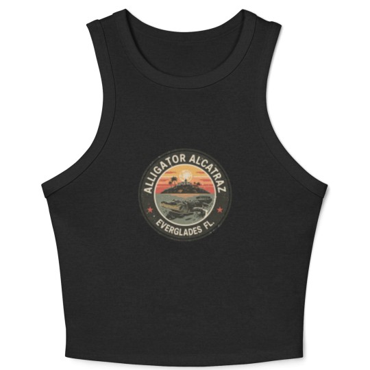 Discover Alligator Alcatraz Crop Tank Top, Everglades Florida Parody Crop Tank Top, Funny Vintage
