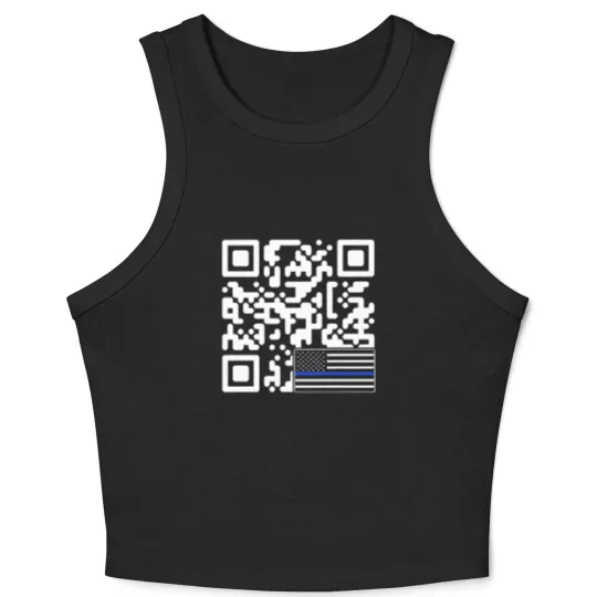 Discover BACK Print - Police Flag Trump Dance QR Code Comfort Colors Crop Tank Top,  Republican Crop Tank Top