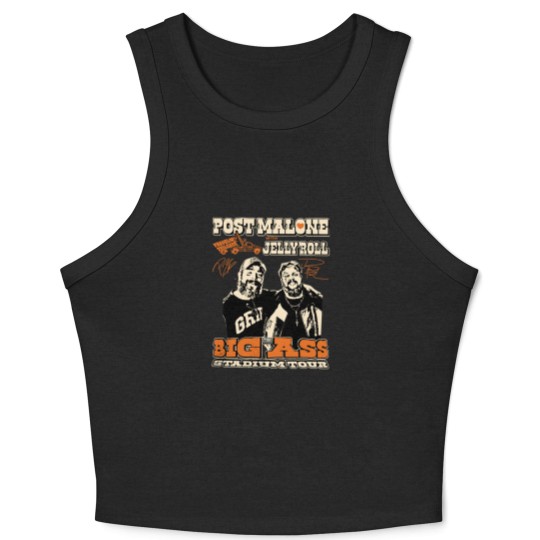Discover Post Malone Jelly Roll Concert Tour Crop Tank Top Posty Beautifully Broken Rapper