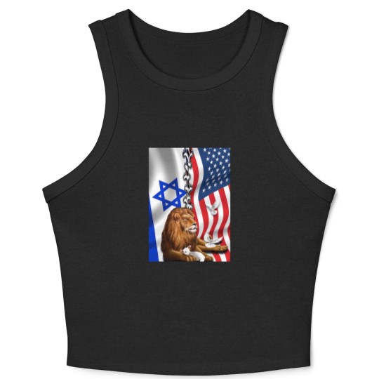 Discover American Israel Israeli Flag, Lion Of Judah American Israeli Flag Crop Tank Top