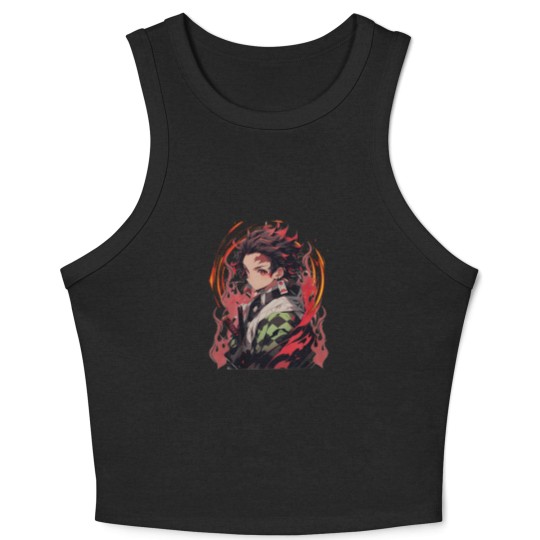Discover Anime Crop Tank Top, Tanjirou Crop Tank Top, Anime Lovers Crop Tank Top
