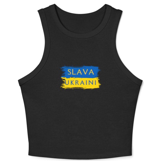 Discover Slava Ukraini Ukraine Flag Crop Tank Top