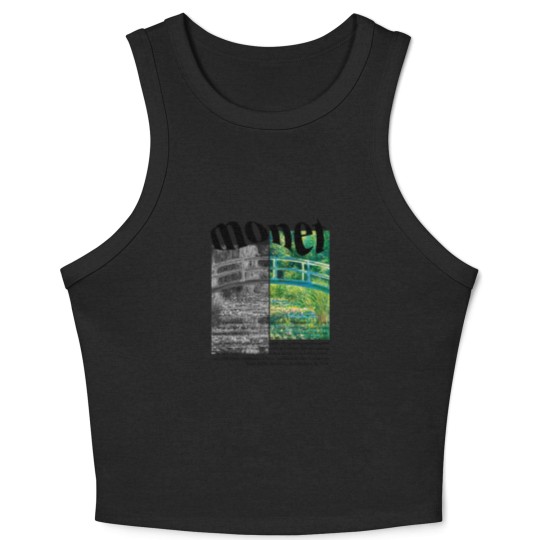Discover Claude Monet Crop Tank Top, Minimalist Art, The Water-Lily Pond Crop Tank Top