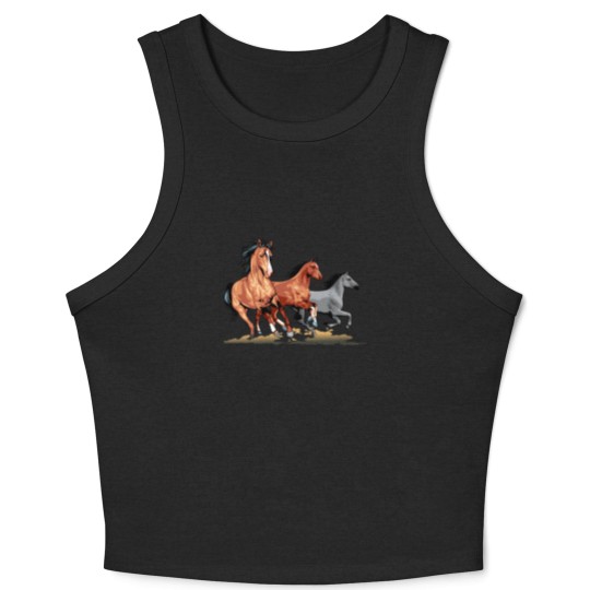 Discover Horses | Three Horses Crop Tank Top