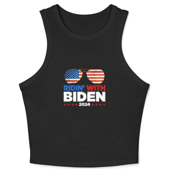 Discover Ridin' With Biden Joe Biden 2024 Election For Pres Crop Tank Top