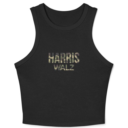 Discover Kamala Harris Walz Election 2024 Crop Tank Top, Camouflage, Hunters white