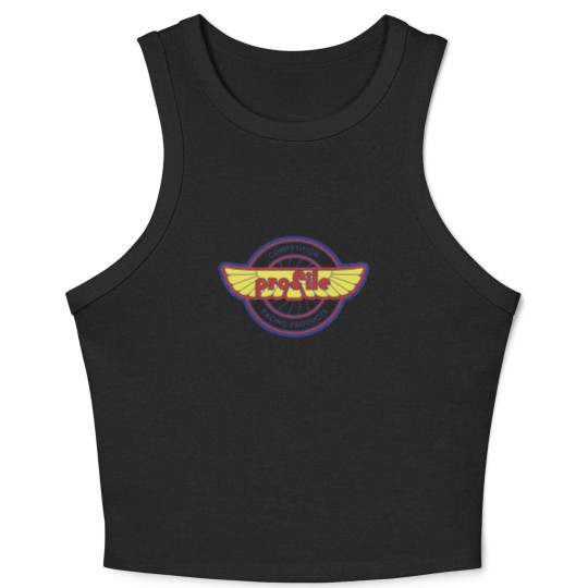 Discover Profile Competition Racing Products - Old School BMX Sticker Crop Tank Top
