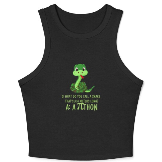 Discover Python Pithon Pi Symbol Happy Pi Day Crop Tank Top Math