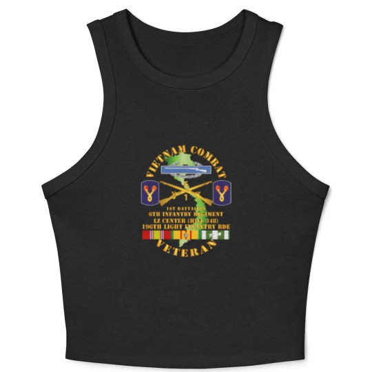 Discover 1st Bn 6th Inf LZ Center w 196th LIB Crop Tank Top