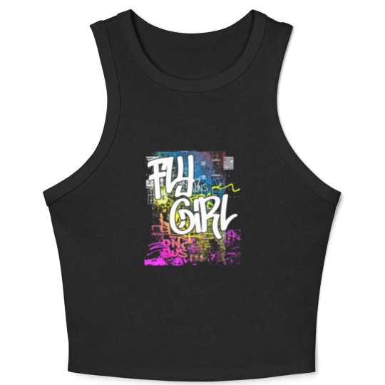 Discover Fly Girl 80s 90s Rap Old School Hip Hop Graffiti Crop Tank Top