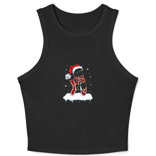 Discover Pink Ballet Shoes Christmas Lights Ballerina Pajam Crop Tank Top