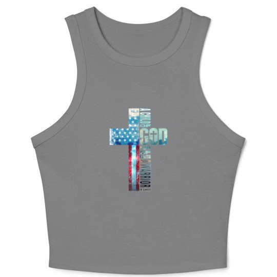 Discover Faith Cross American Flag Crop Tank Top Christ Jesus Religious Crop Tank Top