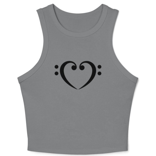 Discover Bass Clef Heart - Glow in the Dark! Crop Tank Top