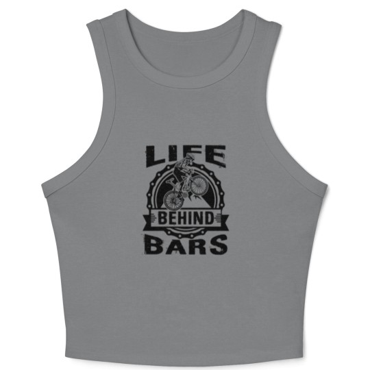 Discover Life Behind Bars Funny Cycling Bicycle Crop Tank Top