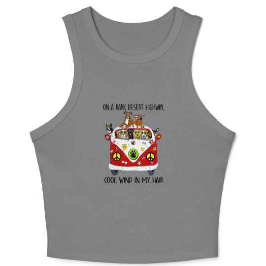 Discover On A Dark Desert Highway Dog Feel Cool Wind Crop Tank Top