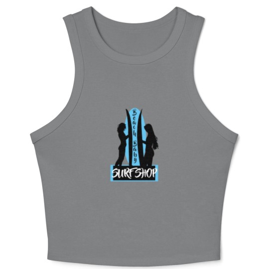 Discover Surfing Beach Baby Surf Shop Surf Board Classic Crop Tank Top