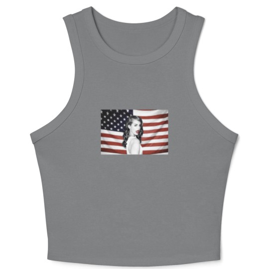Discover Lana Del Rey American Flag Hipster Dope Mens Crop Tank Top