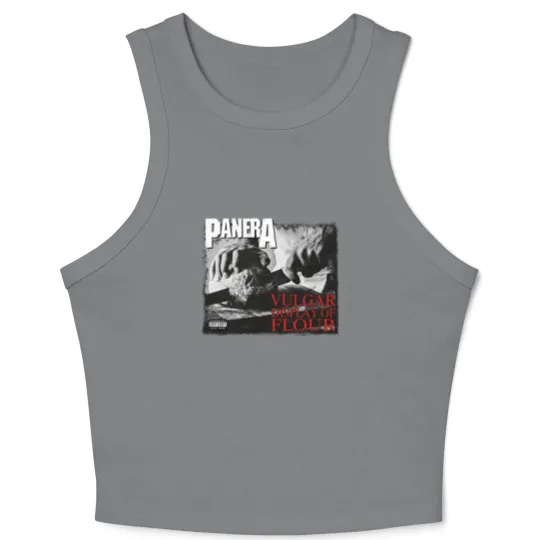 Discover PANERA Vulgar Display Of FLOUR Metal Band Parody Spoof Mayhem Skull Crop Tank Top