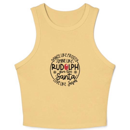Discover Santa Crop Tank Top, Love like Jesus, Dance like Frosty, Christmas Crop Tank Top