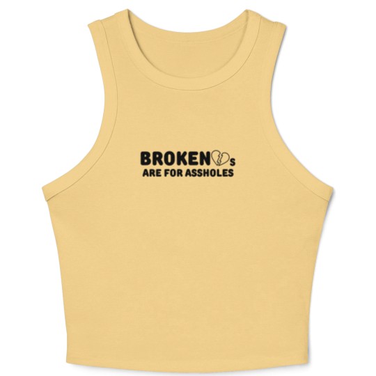 Discover Broken Hearts Are For Assholes Frank Zappa (in black letters & black heart version) Crop Tank Top