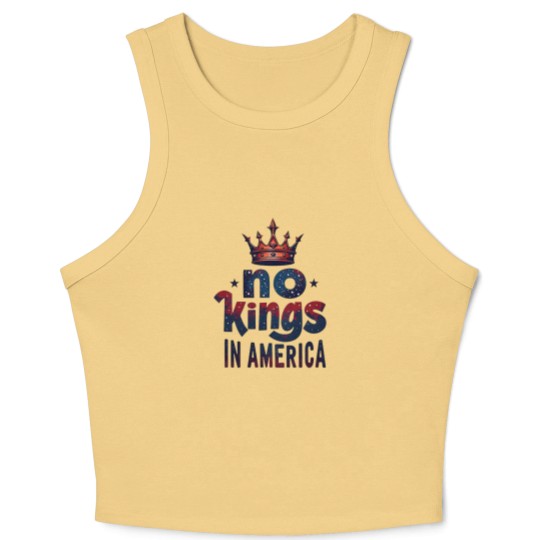 Discover No Kings in America Crop Tank Top, No Kings Crop Tank Top, Protest Crop Tank Top, Patriotic Crop Tank Top