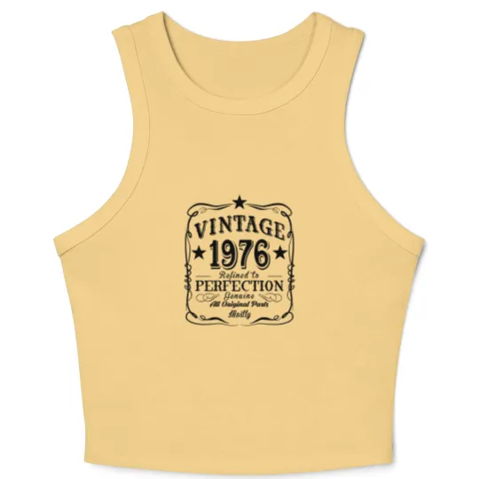 Discover Vintage 1976 Crop Tank Top, 47th Birthday Gift, 47th Birthday Crop Tank Top