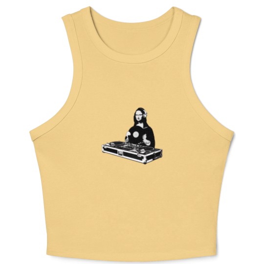 Discover Funny DJ Monalisa Crop Tank Top