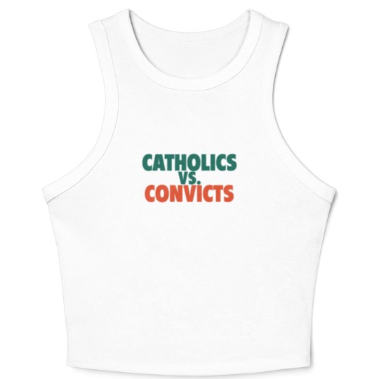 Discover Catholics Vs. Convicts Retro 1988 Football Game Crop Tank Top