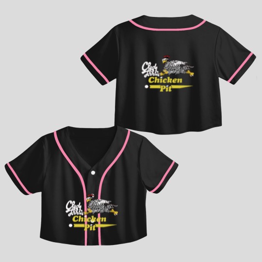 Discover Clyde Forkles Chicken Pit Gift Crop Top Baseball Jerseys