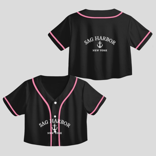 Discover Sag Harbor Ny Crop Top Baseball Jerseys Coastal Town Harbor Crop Top Baseball Jerseys