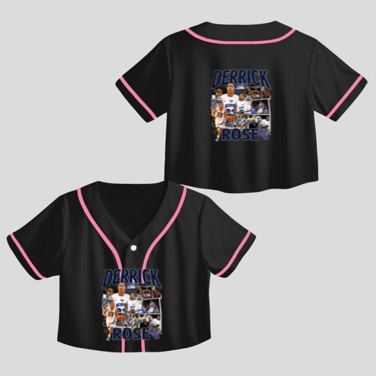 Discover Derrick Rose Crop Top Baseball Jerseys - Derrick Rose - Retro American Basketball Crop Top Baseball Jerseys
