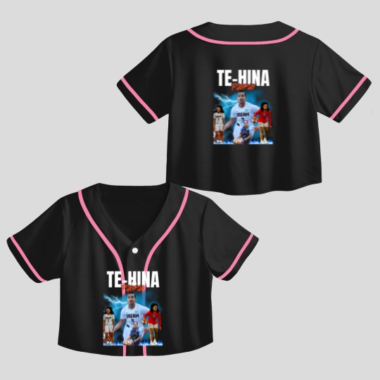 Discover Te-Hina Paopao Graphic Basketball Crop Top Baseball Jerseys, Unisex Sports Crop Top Baseball Jerseys