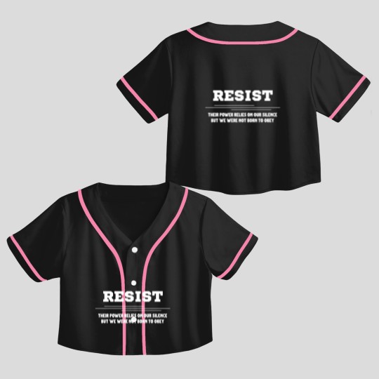 Discover Resist Crop Top Baseball Jerseys, Liberal Protest Crop Top Baseball Jerseys, Political Democratic Social Justice Crop Top Baseball Jerseys, Feminist Crop Top Baseball Jerseys, Defend Democracy Gift