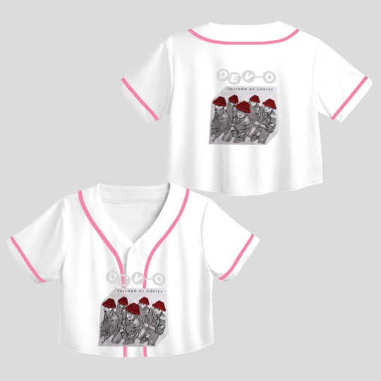Discover Devo Band PREMIUM Crop Top Baseball Jerseys, Devo Freedom and Choice Crop Top Baseball Jerseys