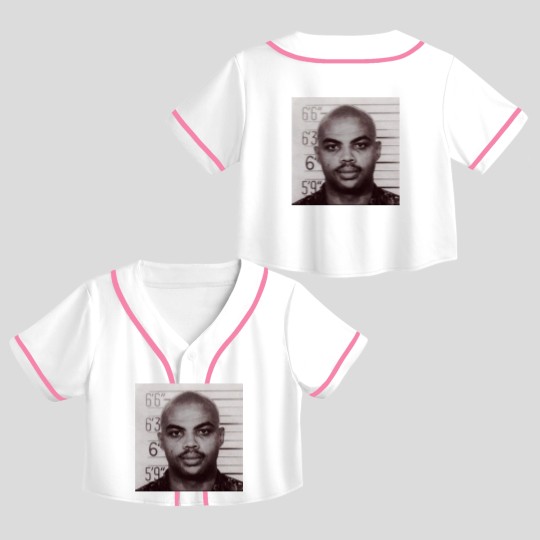 Discover Charles Barkley Mugshot Crop Top Baseball Jerseys