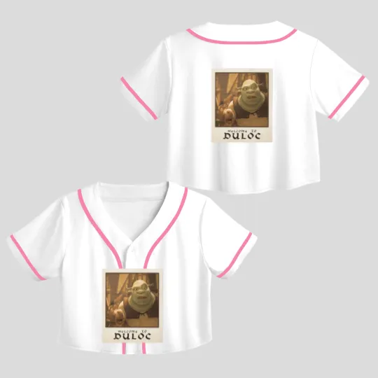 Discover Shrek Welcome To Duloc Shrek And Donkey Polaroid Crop Top Baseball Jerseys