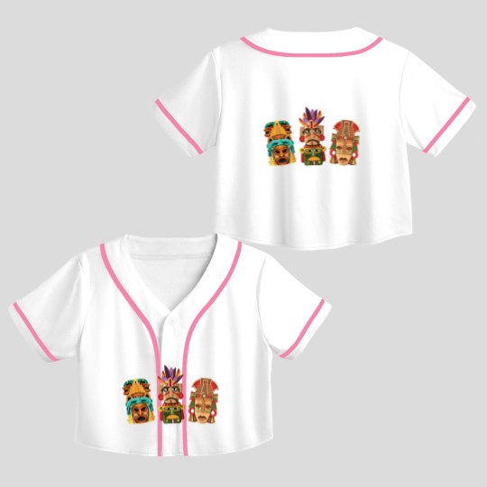 Discover Aztec Mask Inca Culture Maya Civilization Gift Crop Top Baseball Jerseys