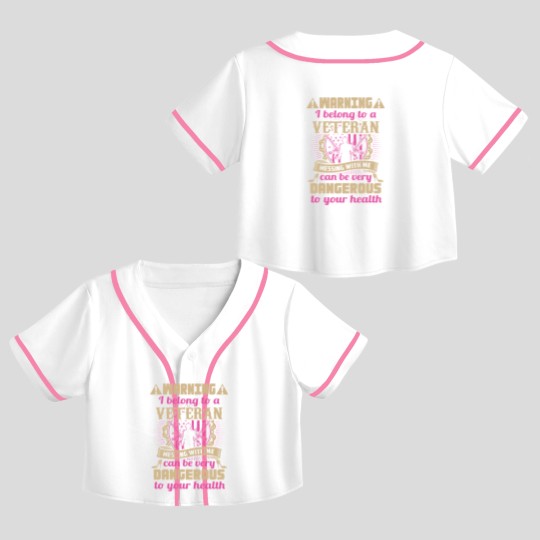 Discover Veteran wife - Veteran wife - i belong to a vete Crop Top Baseball Jerseys