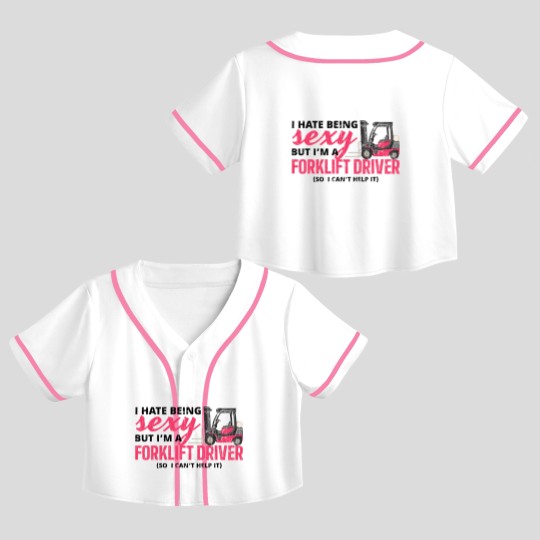 Discover Forklift Driver Apparel Forklift Operator Funny Gift Crop Top Baseball Jerseys