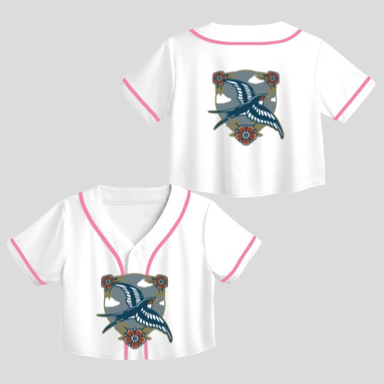 Discover Vintage Swallow - Vintage - Crop Top Baseball Jerseys