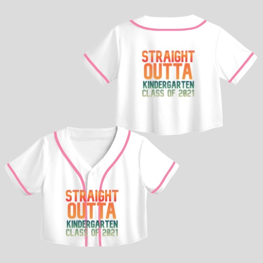 Discover Straight Outta kindergarten  Funny  kindergarten Graduation 2021 Crop Top Baseball Jerseys
