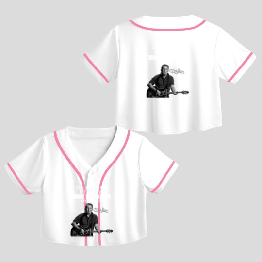 Discover SHUINIU Yes I Am Old But I Saw Bruce-Springsteen On Stage Crop Top Baseball Jerseys Vintage Gift Black