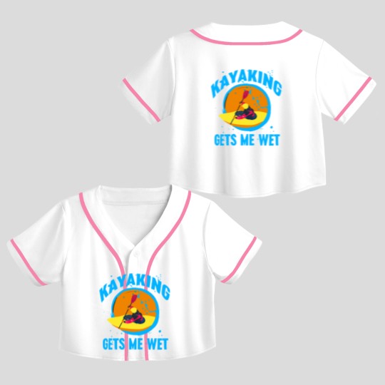 Discover Hubie Halloween Inspired "Kayaking Gets Me Wet" Crop Top Baseball Jerseys